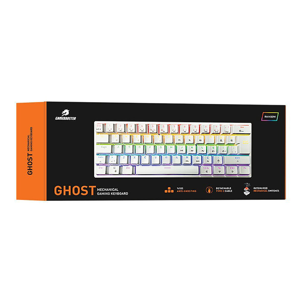  G11 GHOST Rainbow Aydınlatmalı Beyaz Mekanik Gaming Klavye