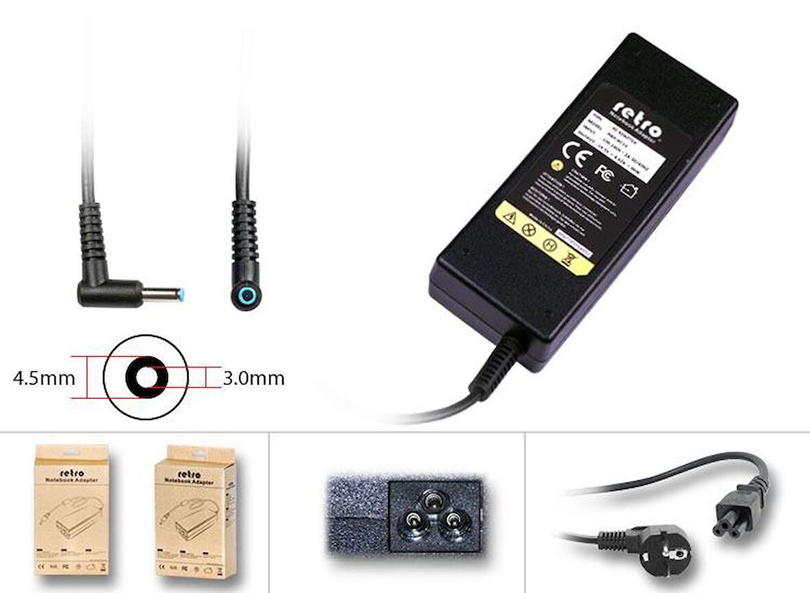  Hp Compaq 90W Pinli Uç 4.5mm Notebook Adaptör RNA-HC13