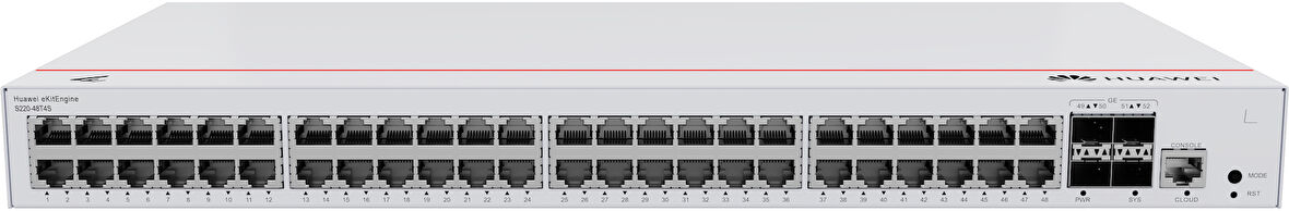 HUAWEI S220 48T4S S220 48T4S (48 10 100 1000BASE T PORTS 4 GE SFP PORTS BUILT IN AC POWER)