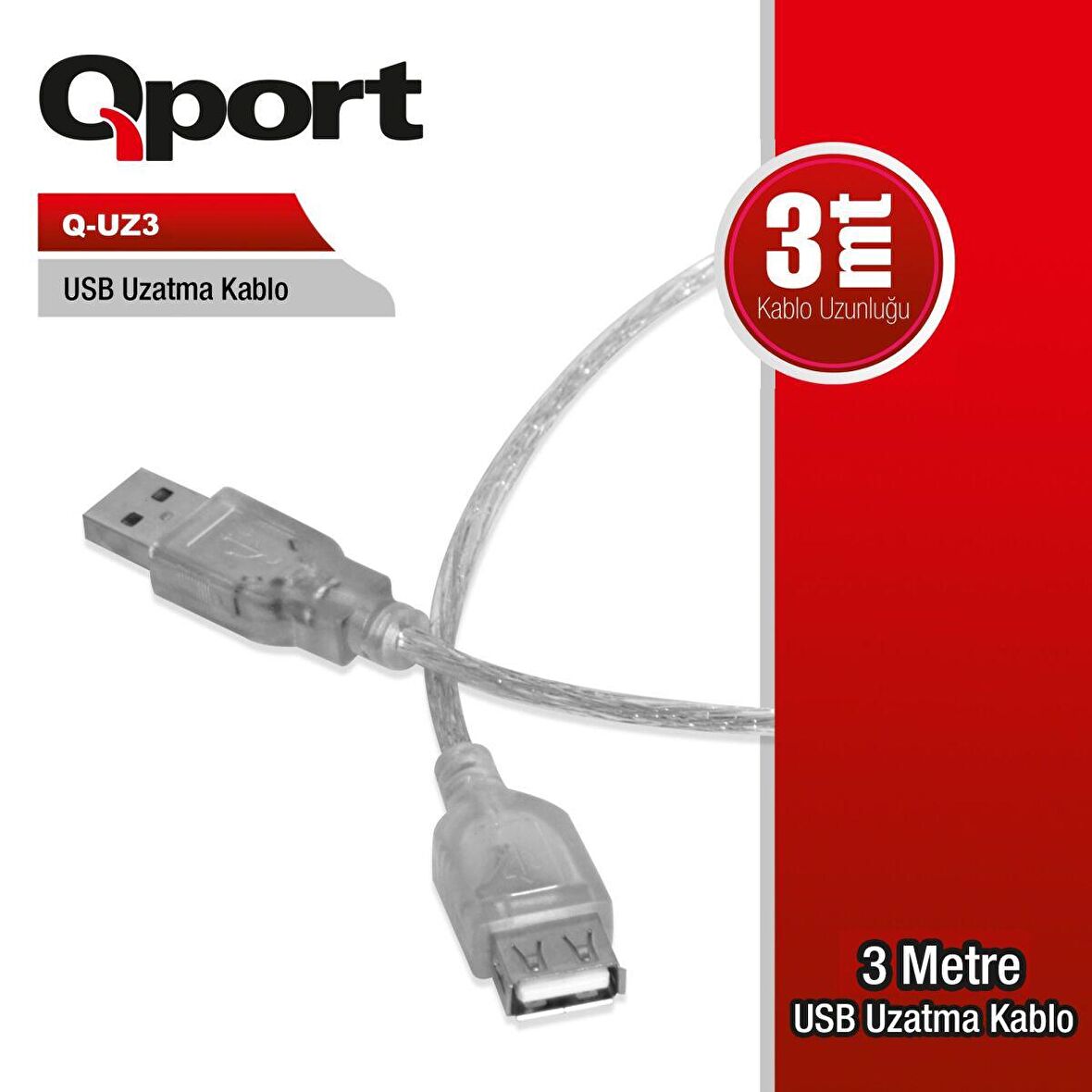  3MT USB UZATMA KABLOSU (Q-UZ3)