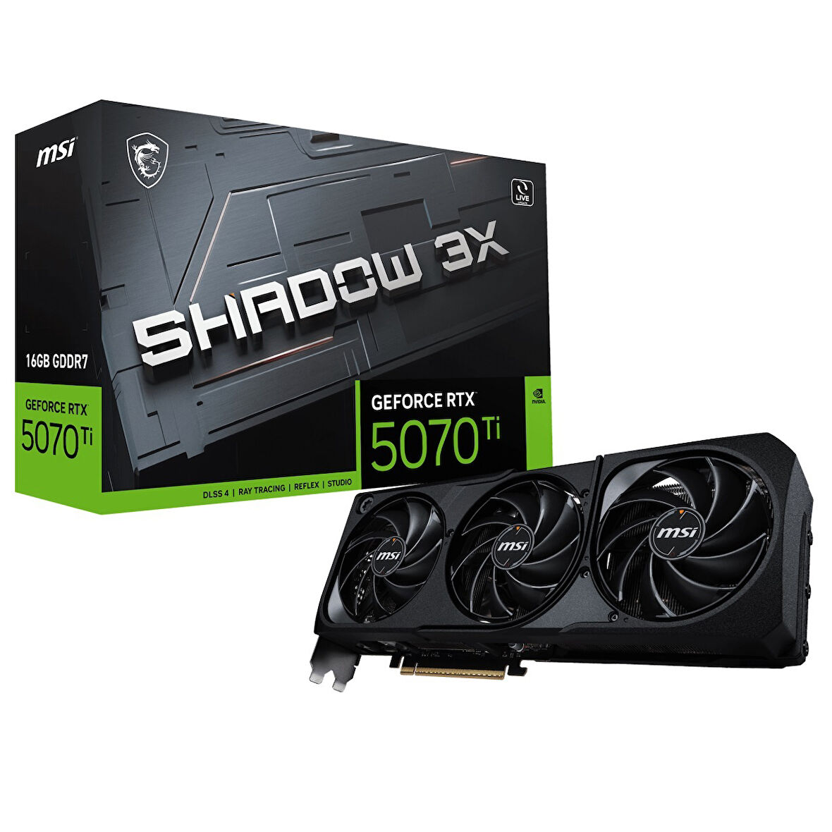  16GB GEFORCE RTX 5070 TI 16G SHADOW 3X OC GDRR7 [256bit]  PCIE 5.0 1xHDMI 3x