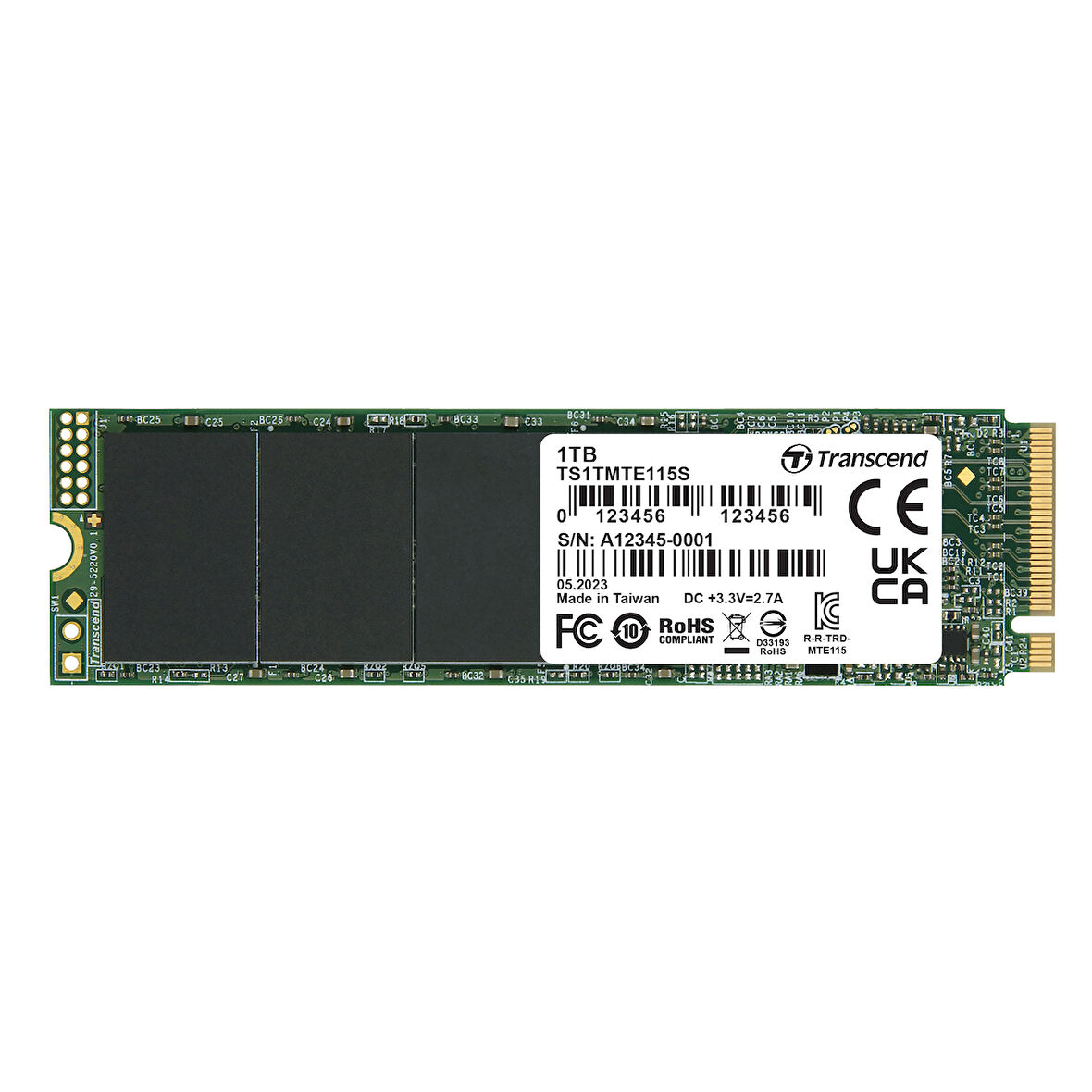  115S 1TB 3200/2000MB/s NVMe M.2 SSD Disk (TS1TMTE115S)