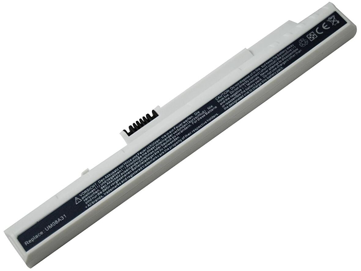  Acer Aspire One A110, A150, ZG5 Notebook Bataryası - Beyaz - 3 Cell