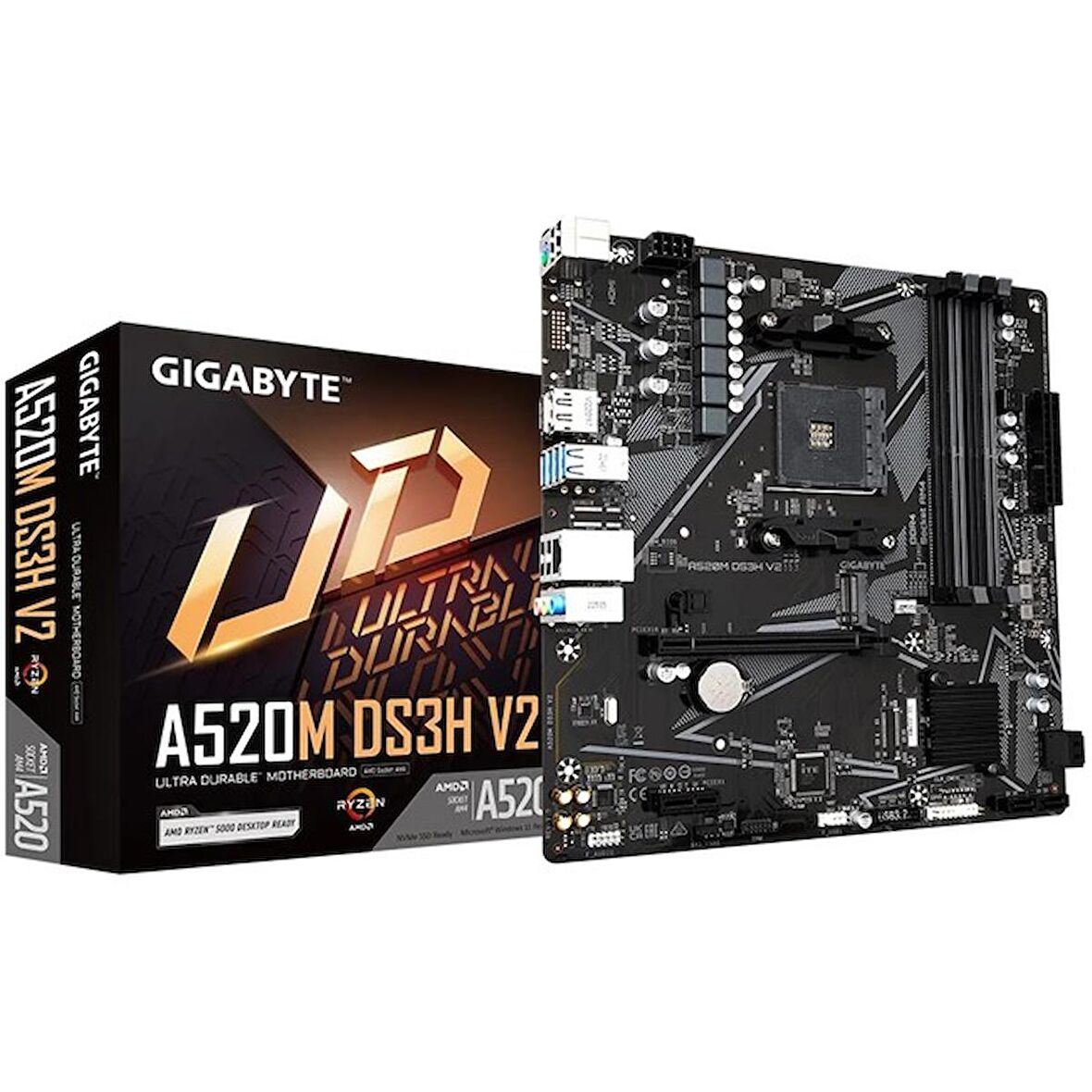 Gigabyte A520M DS3H V2 AM4 Ryzen DDR4 Hdmi Dp