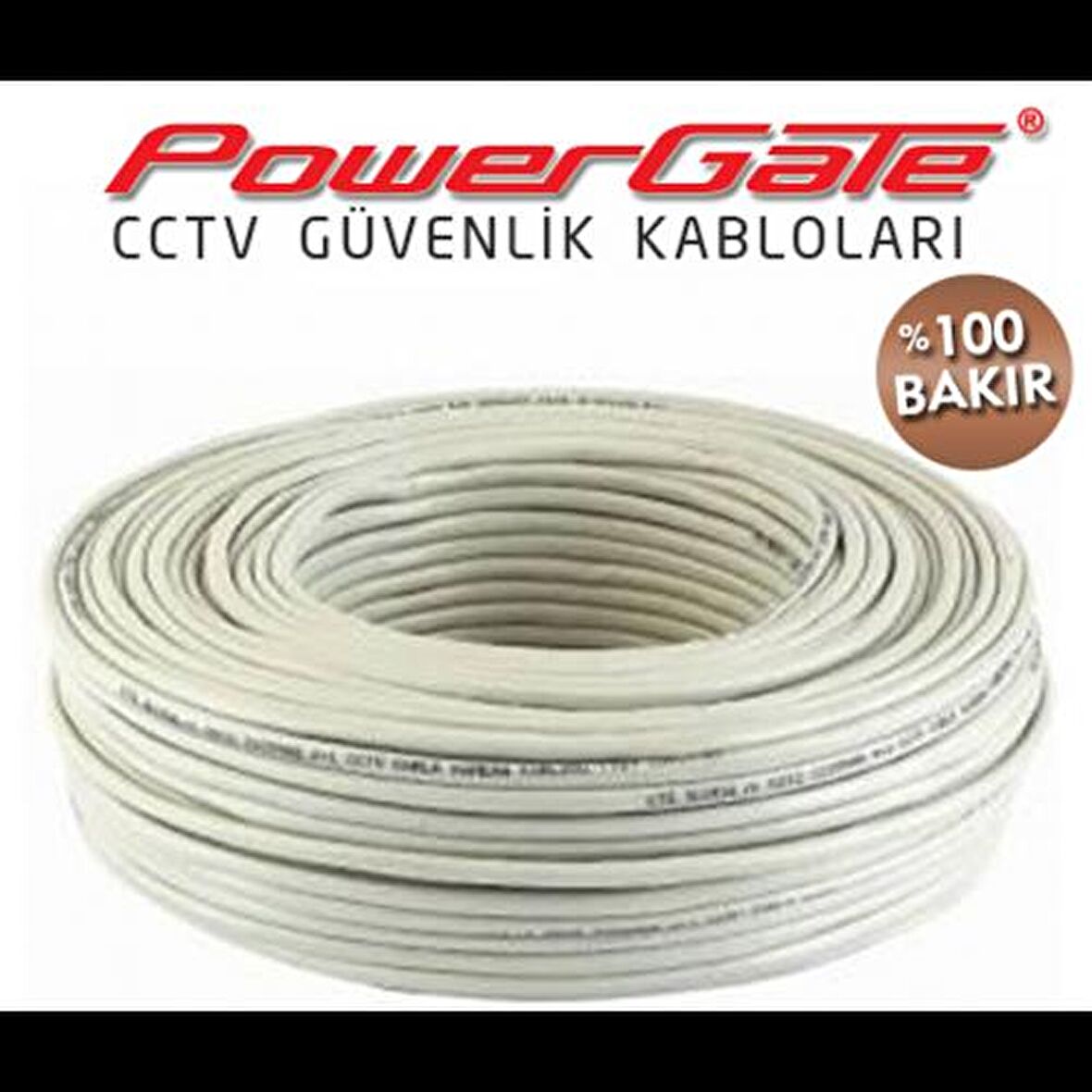 PowerGate VIA 100mt, 2+1 (2x0,22+0,22) %100 Bakır, CCTV Güvenlik Kablosu