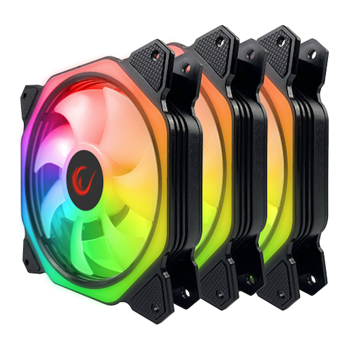 COOLWIND F1, 38CFM, 1200RPM, 3x12cm ARGB Fan Kontrolcü Hub + Kumandalı 6Pin Siyah Kasa Fan Kiti