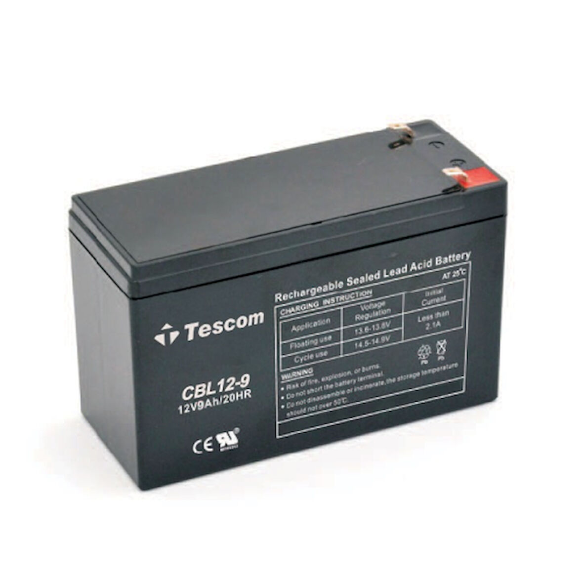 TESCOM Combatt, CBL12-9, 12V 9Ah, Bakımsız,  Kuru Akü. UPS için Uygundur. (100012238)
