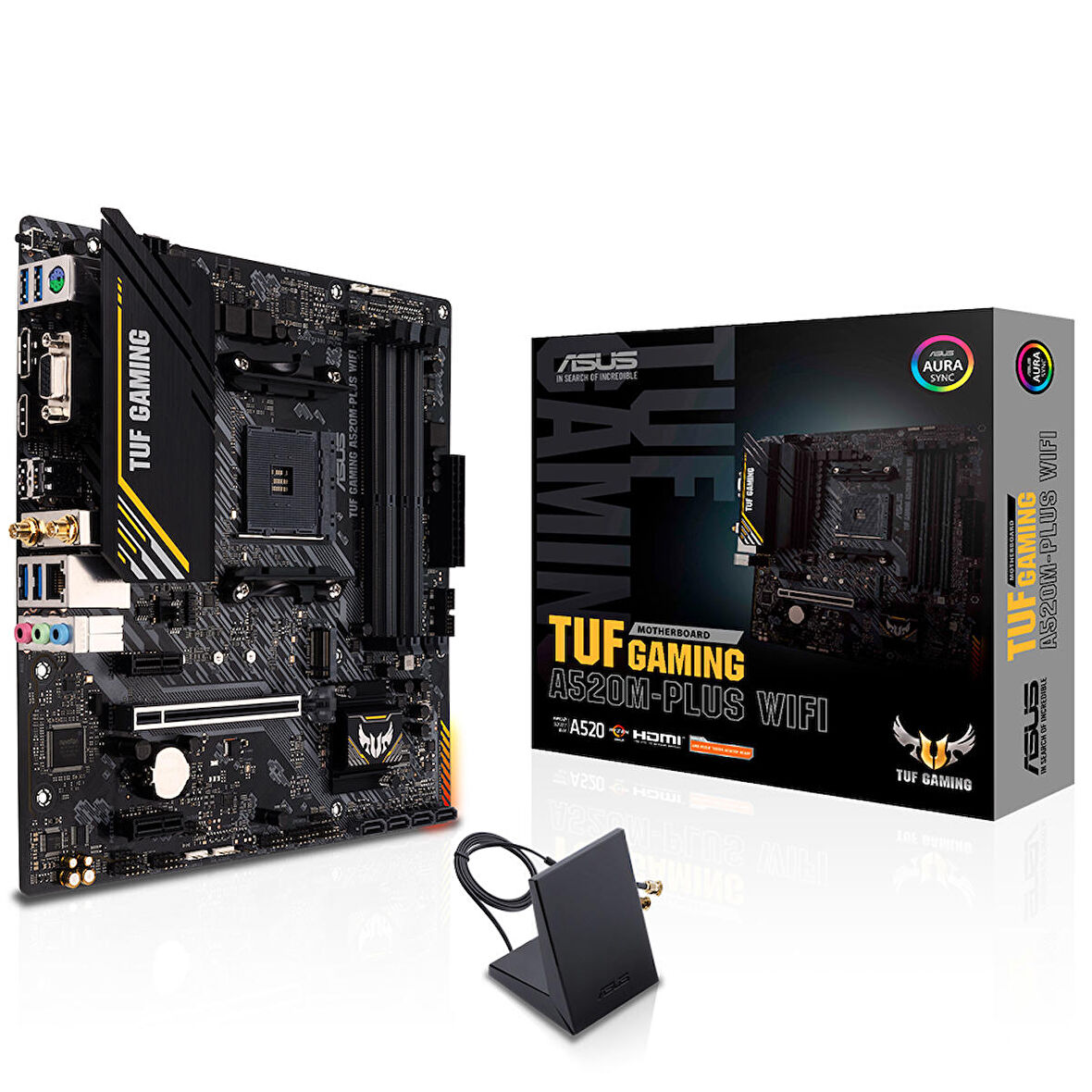  tuf gamıng a520m-plus wıfı am4 ddr4 ses+glan hdmı dp d-sub m2 usb3.2 matx