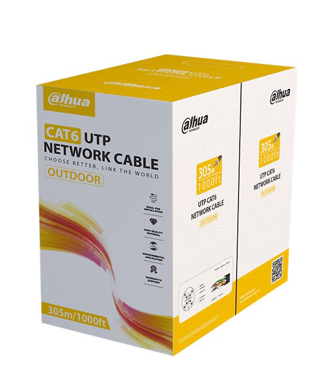 Dahua Cat6 UTP Outdoor Data Kablo Saf Bakır (305m)