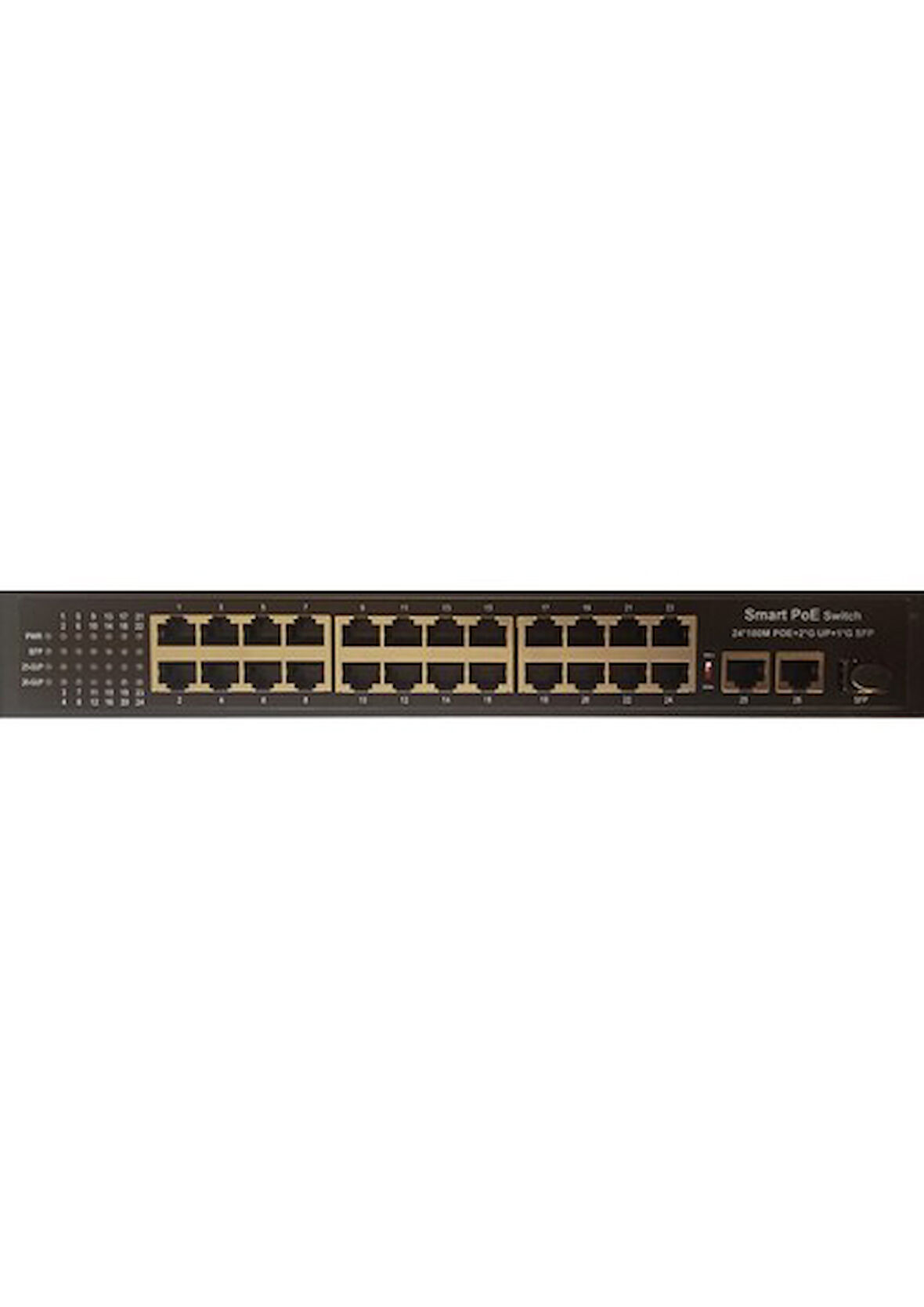  ODS-24P2U1S-300 24 PORT 10/100 24 PORT POE 2XGE UPLINK + 1 SFP 300W YONETILEMEZ SWITCH