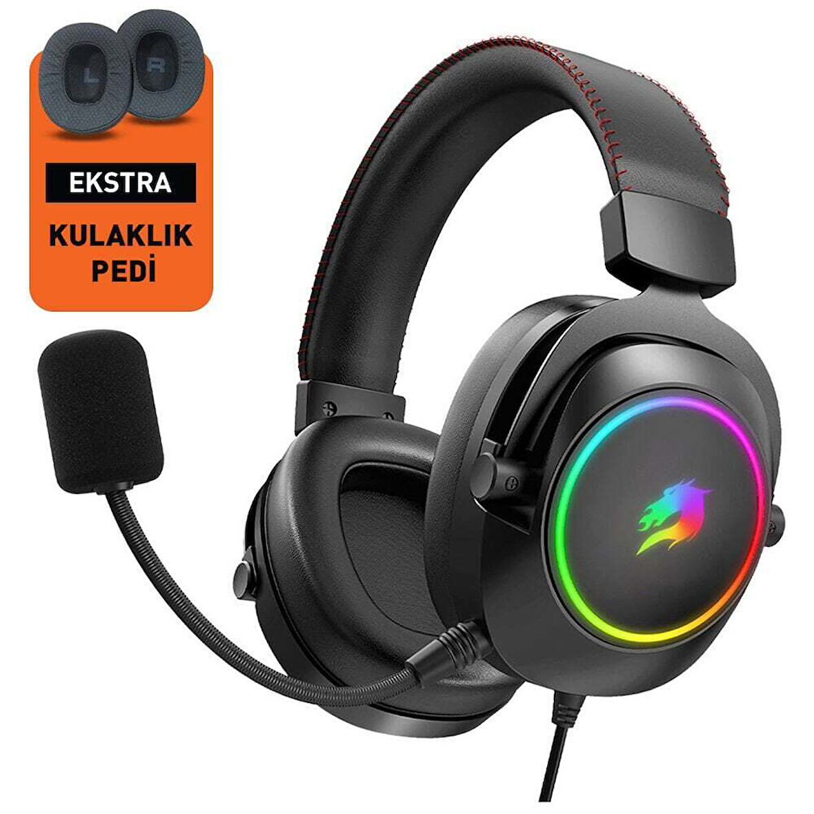  H44  RGB USB7.1 Siyah Profesyonel Oyuncu Kulaklığı