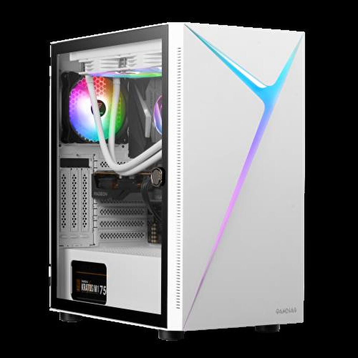 GAMDIAS ARGUS E4 Elite WH, 750W, Tempered Glass, ARGB, 80+ Bronze, ATX, White Edition, GAMING KASA