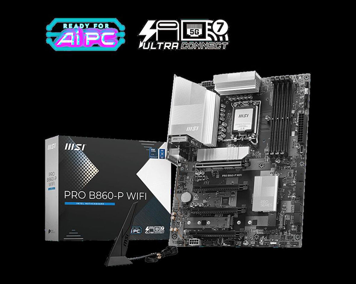 MB PRO B860-P WIFI SOKET 1851 DDR5 8600MHZ(OC) 3xM.2 1x TB4 HDMI DISPLAY 5G LAN WIFI 7 ATX