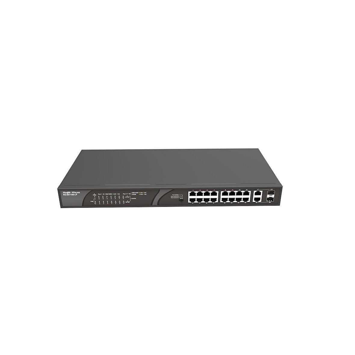  REYEE RG-ES118S-LP 16 PORT 10/100 16 PORT POE 2 X COMBO UPLINK 120W YONETILEMEZ RACK MOUNT SWITCH