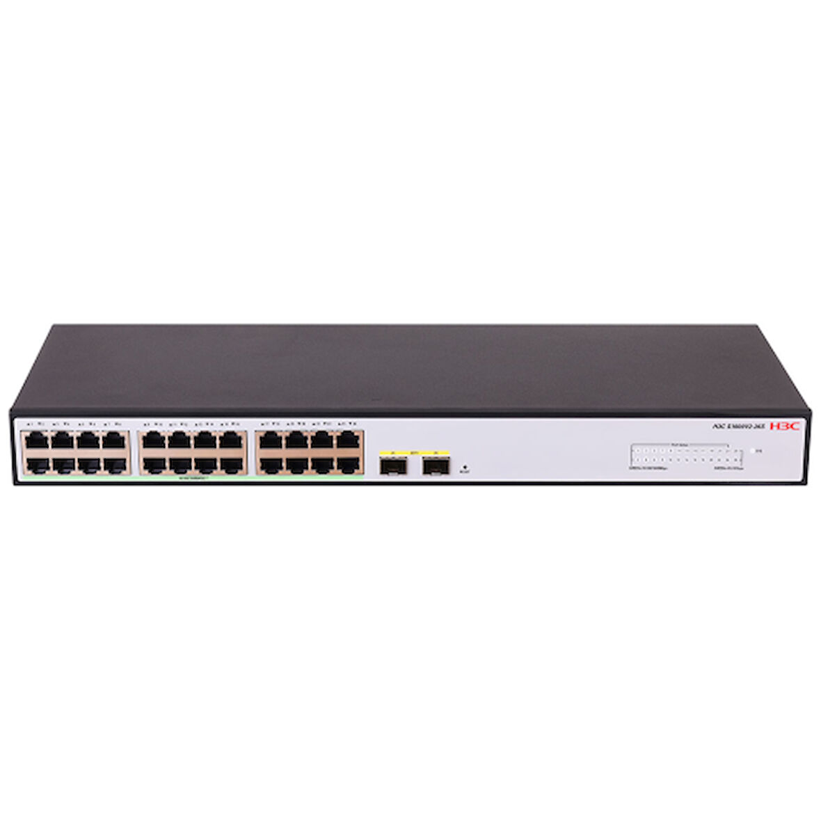 H3C S1600V2-26P-HPWR, 24 Port, GigaBit, PoE 370W, L2, 2 Port GigaBit SFP, Web Yönetilebilir, Masaüstü Switch