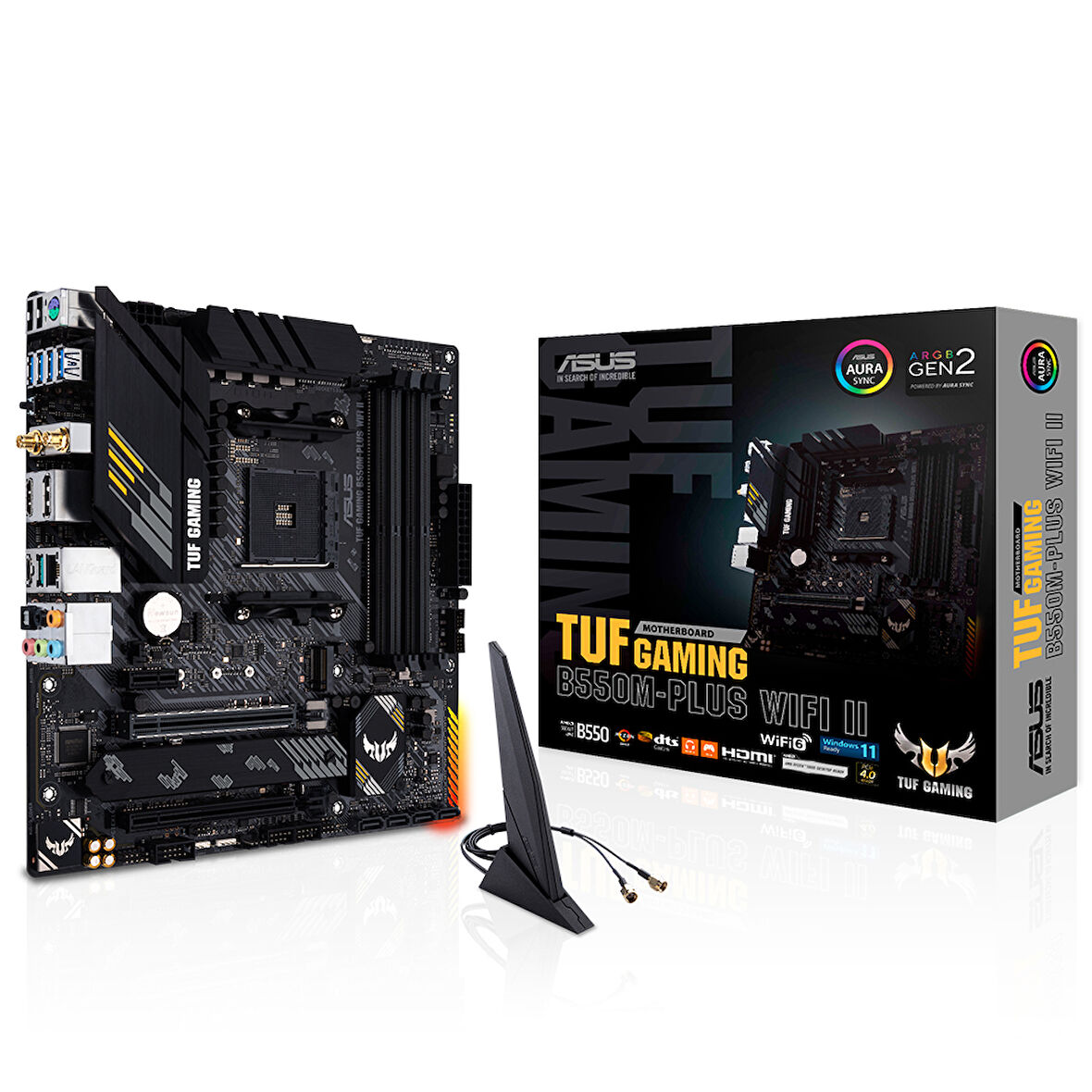  tuf gamıng b550m-plus wıfı ıı am4 ddr4 ses+glan hdmı dp 2xm2 usb3.2 matx