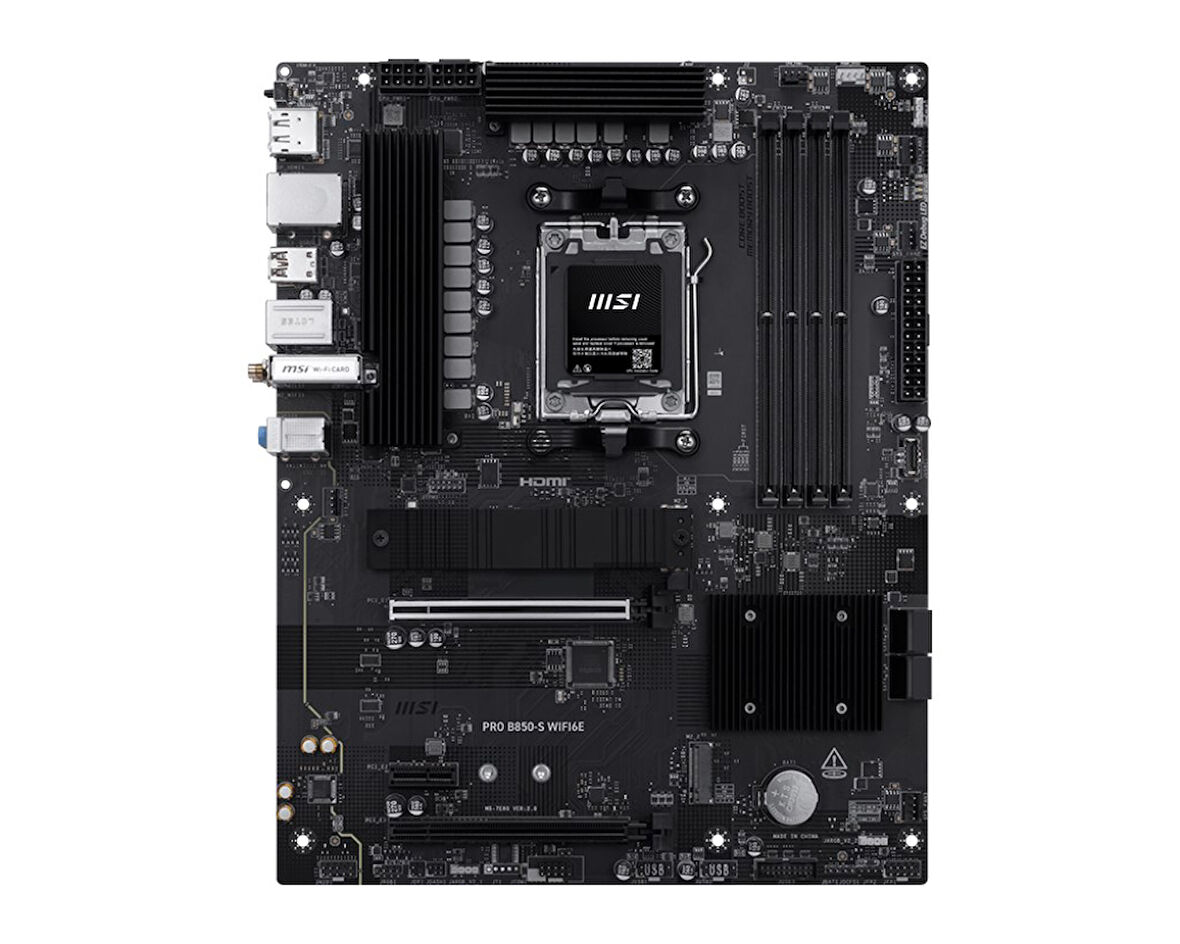 MSI MB PRO B850-S WIFI6E AM5 DDR5 8200MHZ(OC) HDMI DP 2x M.2 USB 10Gbs 2,5G LAN WI-FI 6E ATX