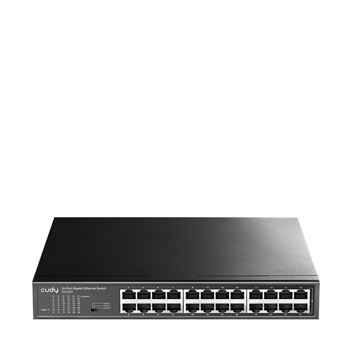 GS1024 24Port 10/100/1000Mbps VLAN&Extend Mode 11" Rock-Mount Çelik Gigabit Ethernet Switch