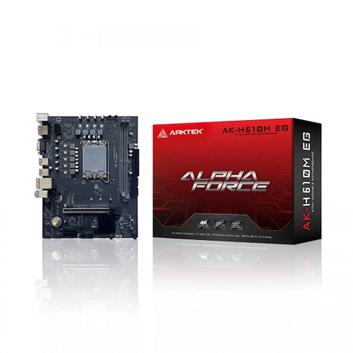 ARKTEK ALPHA FORCE, AK-H610M EG, 2xDDR4, M.2, D-SUB, HDMI, DP, 12-13.Nesil, LGA1700 Soket, Anakart