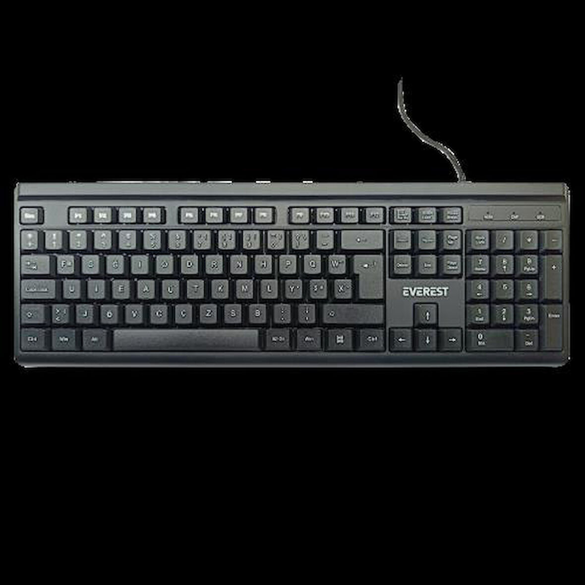  KB-741F, USB Kablolu, Türkçe F,  2 metre Bakır Kablolu, Standart Klavye (Siyah)