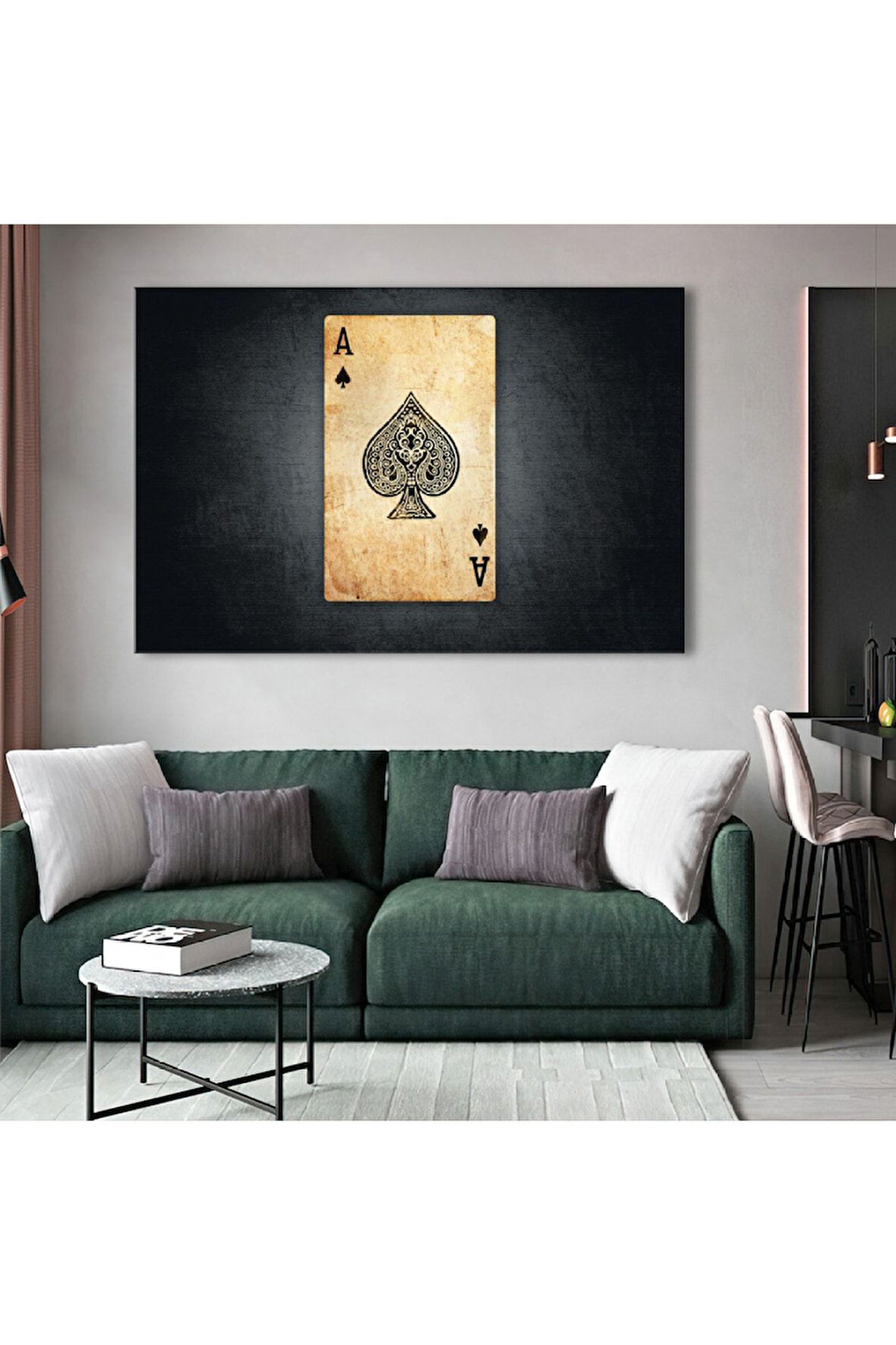 120x80 Cm Maça As Kanvas Tablo
