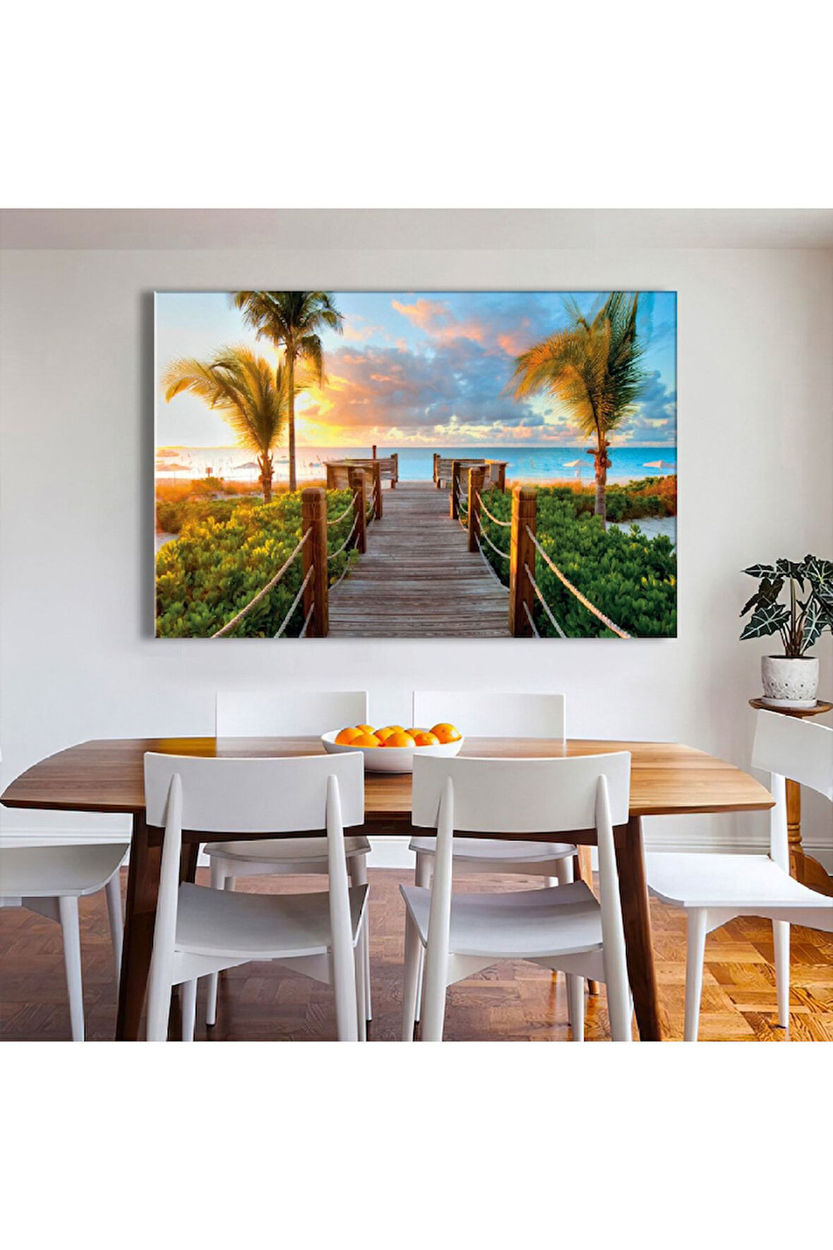 120x80 Cm Okyanus Kenarı Paradise Kanvas Tablo