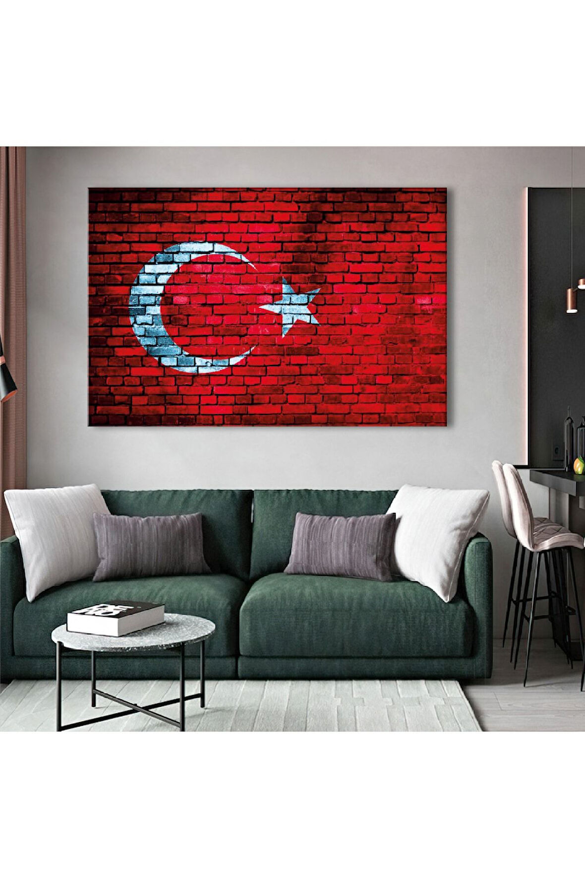 120x80 Cm Türk Bayrağı Kanvas Tablo