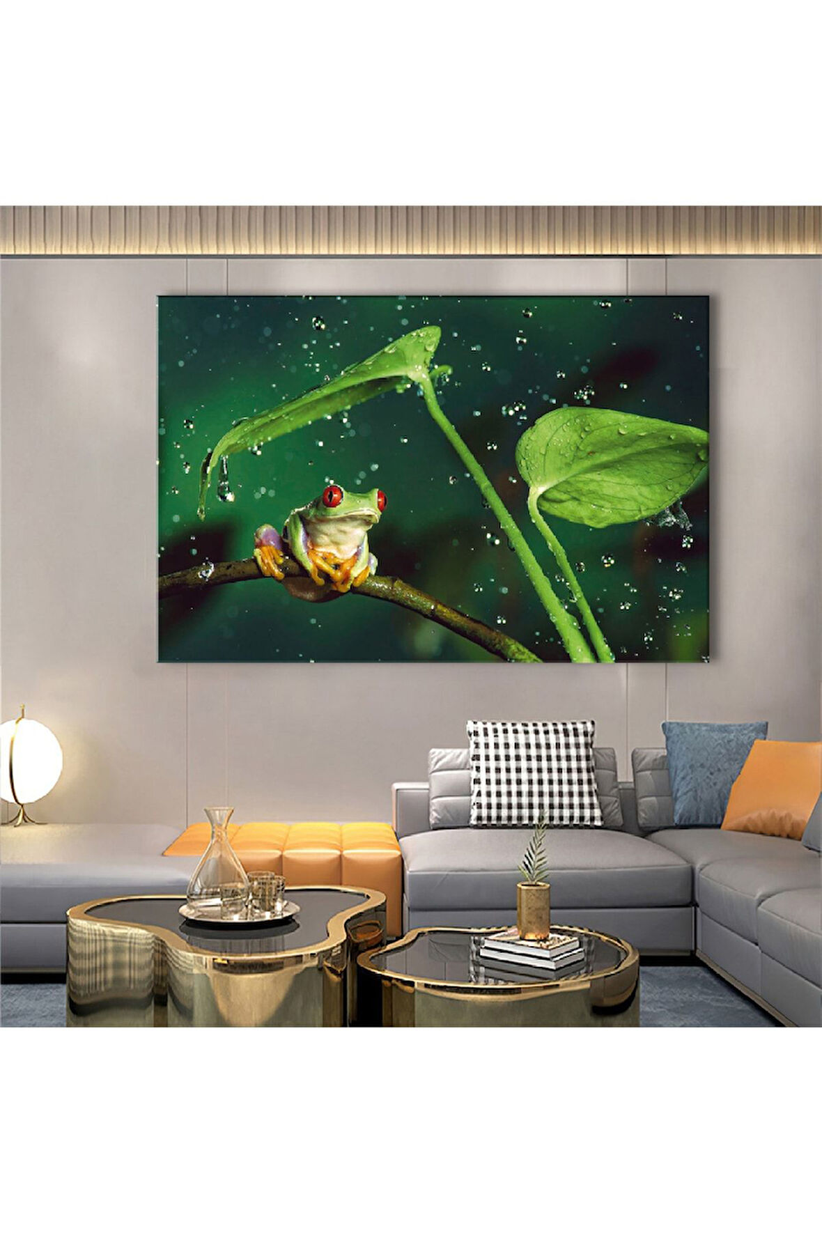 120x80 Cm Amazon Kurbağası Kanvas Tablo