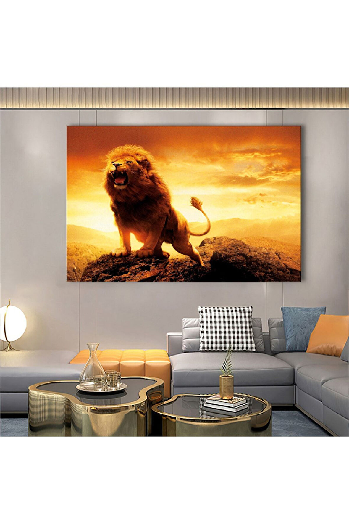 120x80 Cm Ormanlar Kralı Aslan Kanvas Tablo