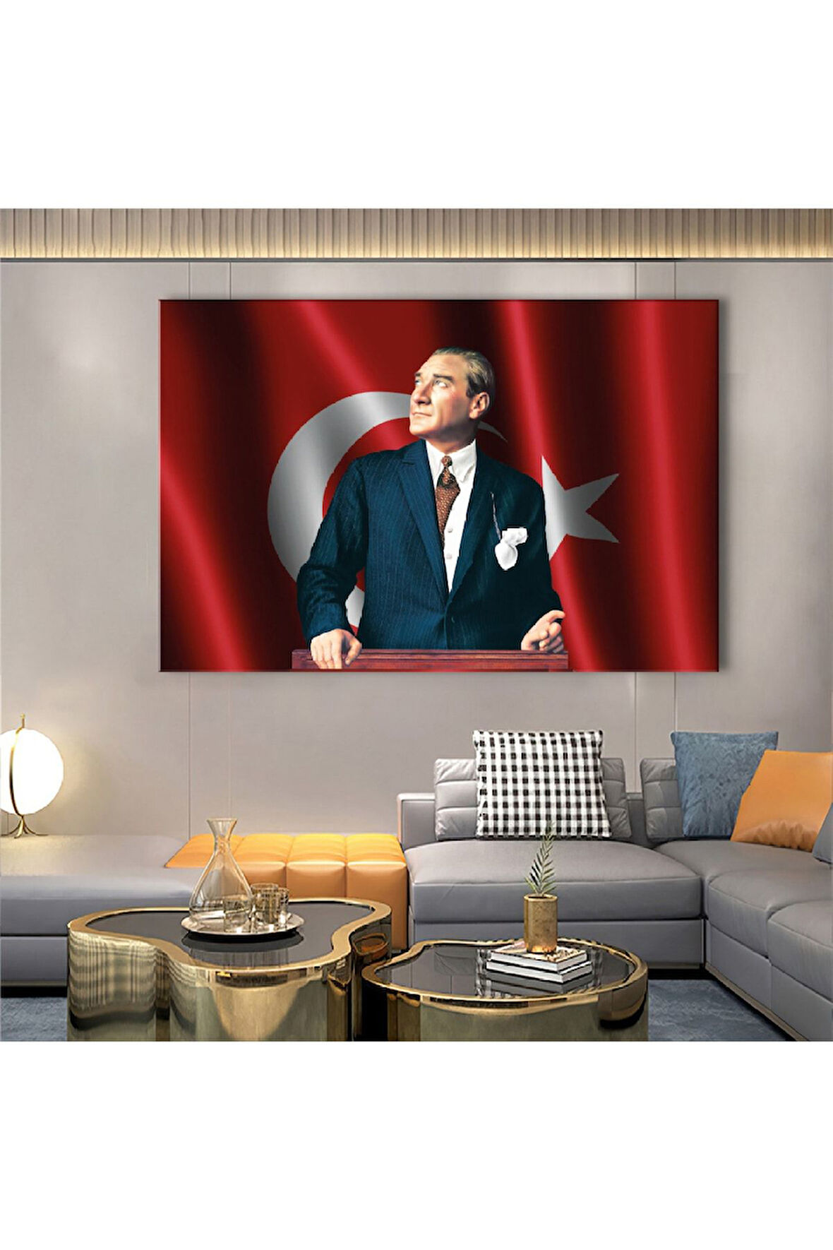 120x80 Cm Başöğretmen Atatürk Kanvas Tablo