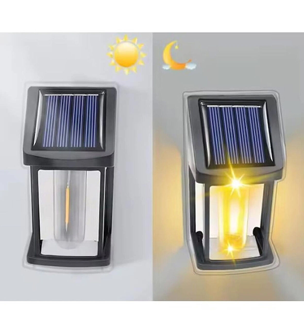 2'li Güneş Enerjili Akıllı Bahçe Lambası Seti - Otomatik Sensörlü, Su Geçirmez