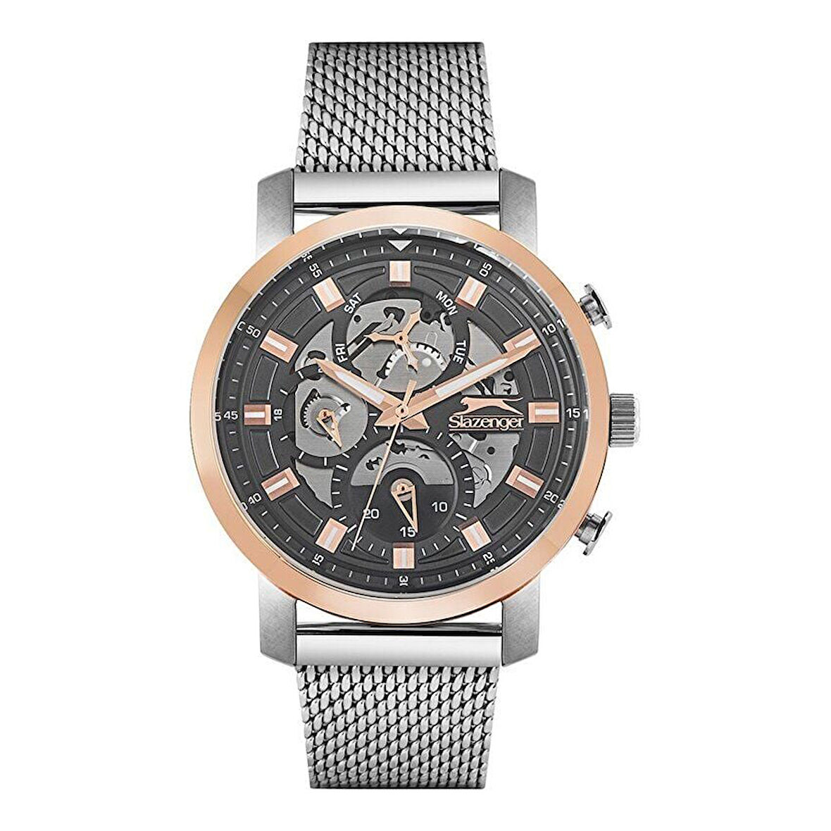 Slazenger SL.09.1797.2.01 Erkek Kol Saati | Rose Gold & Silver, Mesh Kordon