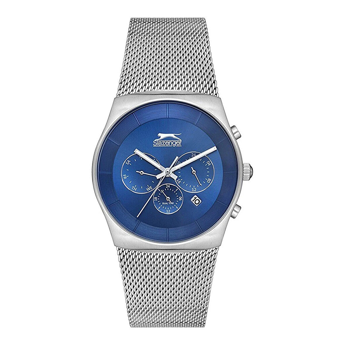 Slazenger SL.09.1842.2.02 Erkek Kol Saati | 42 mm, Mavi Kadran, Çelik Kasa ve Kordon