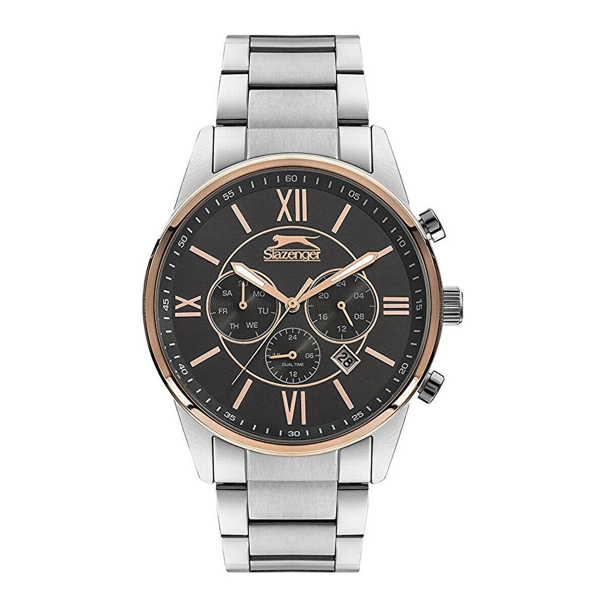 Slazenger SL.09.1919.2.03 Erkek Kol Saati – 46 mm Kasa, Çelik Kordon, Mineral Cam