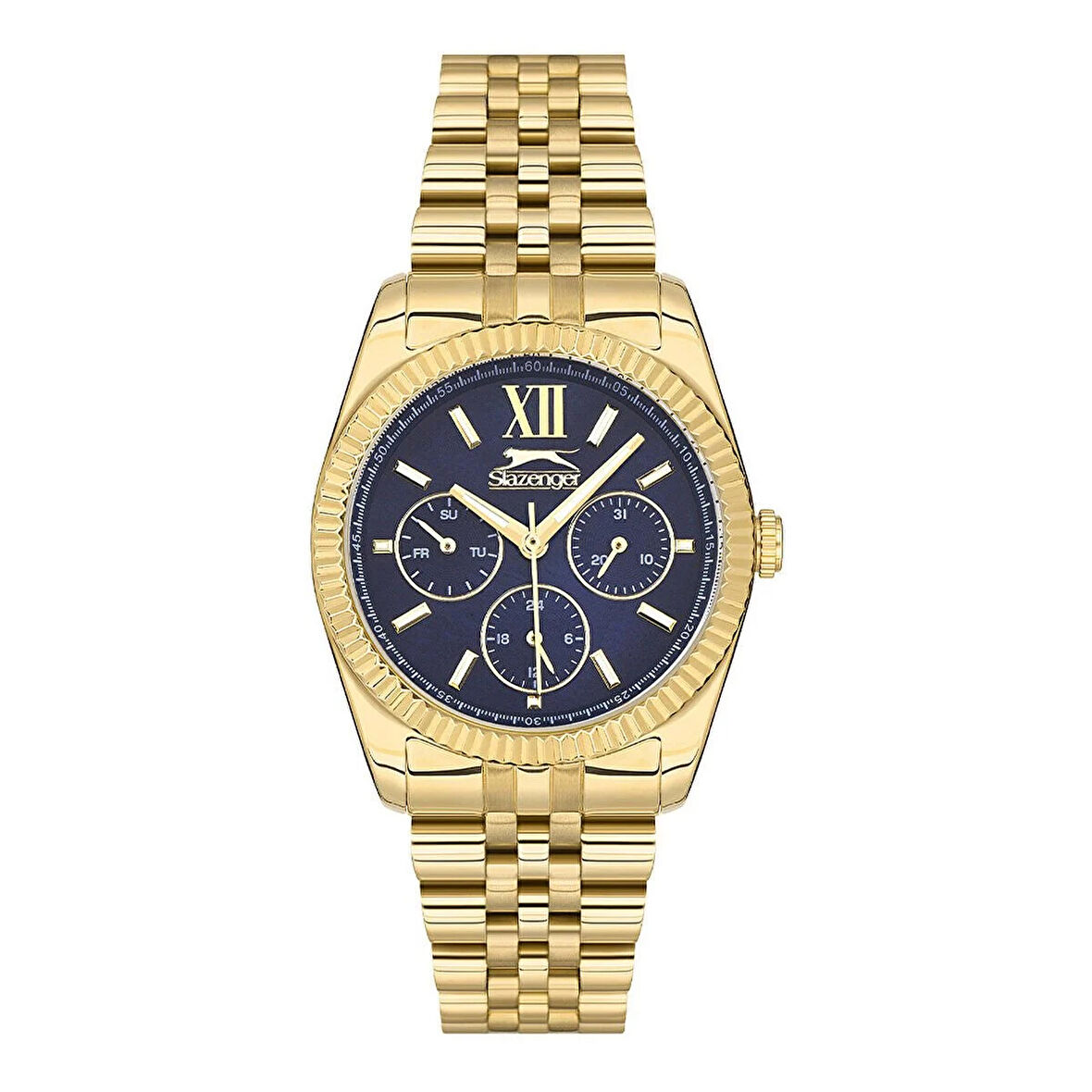 Slazenger SL.09.1947.4.09 Kadın Kol Saati | 35 mm Altın Renk Kasa, Koyu Mavi Kadran