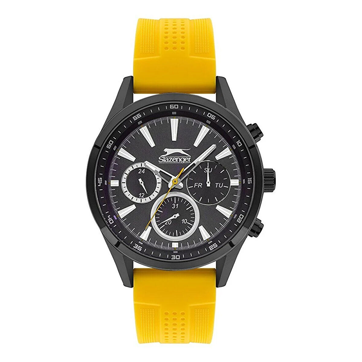 Slazenger SL.09.1951.2.02 Erkek Kol Saati | Sarı Silikon Kordon, 45 mm, 5 ATM