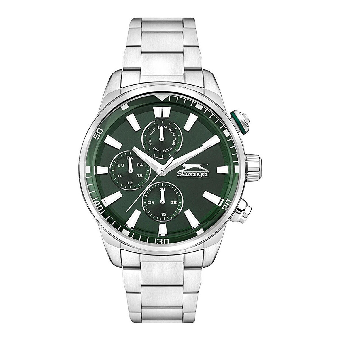 Slazenger SL.09.2272.2.07 Erkek Kol Saati | 45mm Yeşil Kadran, Çelik Kasa & Spor Şıklık