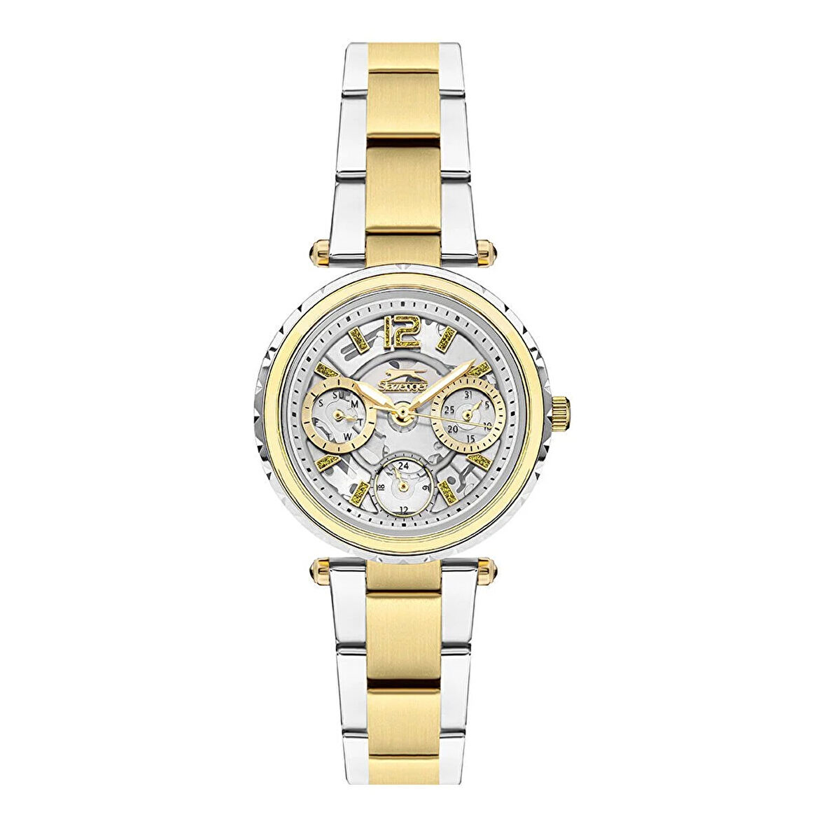 Slazenger SL.09.2286.4.05 Kadın Kol Saati | 32 mm Çelik Kasa, Gümüş & Altın Renk, Takvimli Tasarım