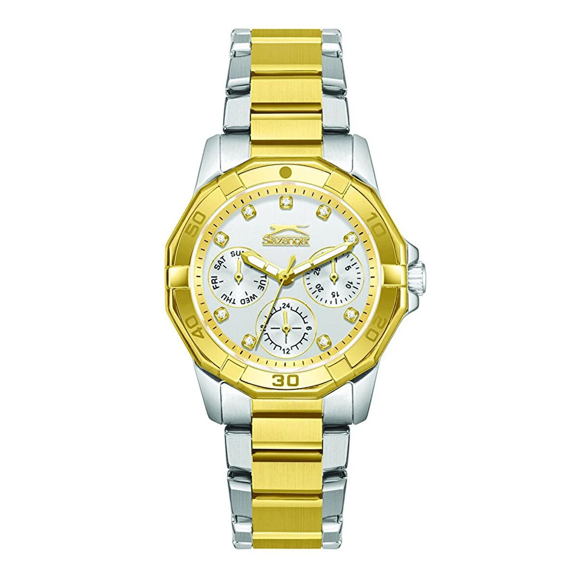 Slazenger Kadın Kol Saati | Çelik Bilezikli Altın Detaylı Şık & Fonksiyonel Tasarım