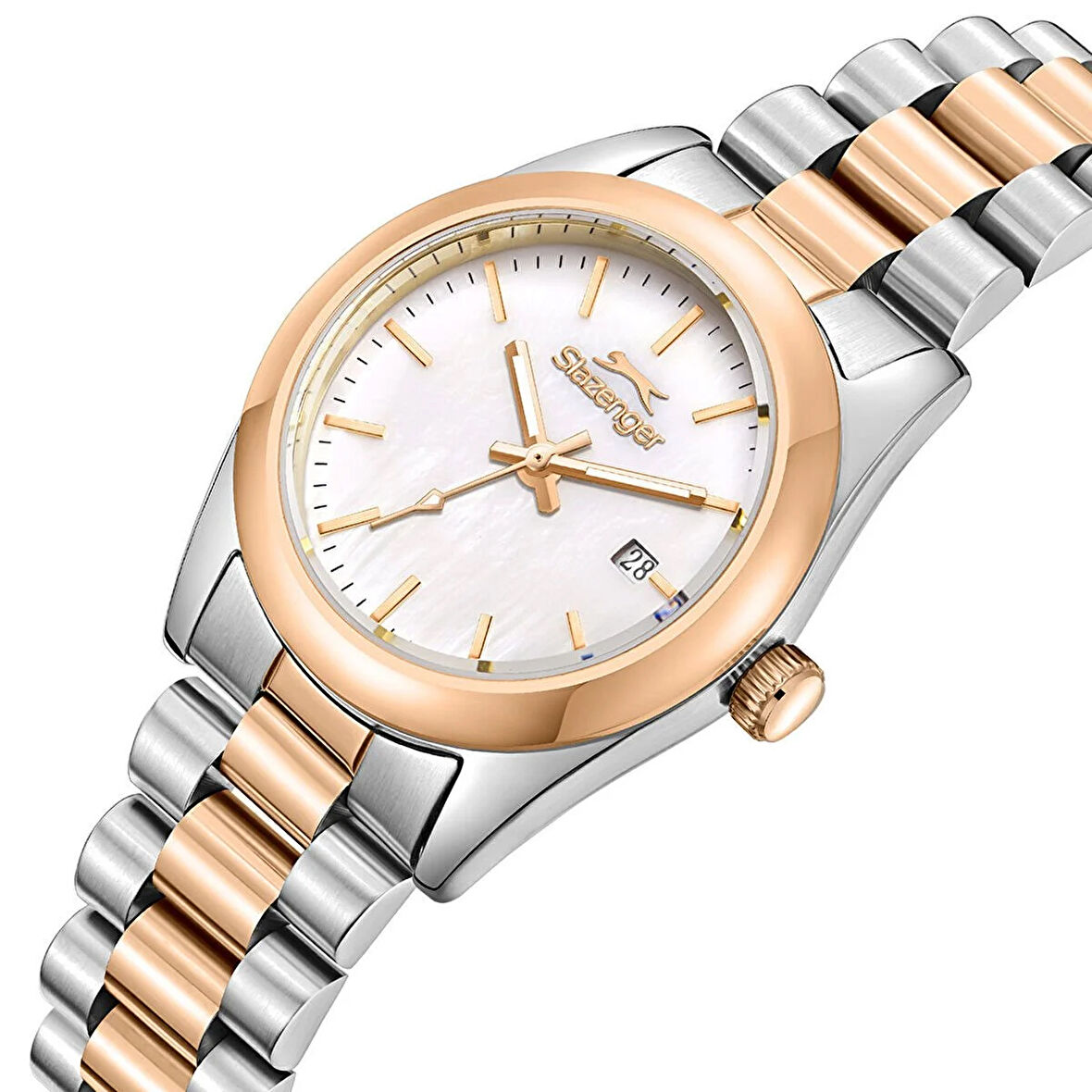 Slazenger SL.09.2473.3.04 Kadın Kol Saati | Rose Gold & Gümüş Şıklığıyla 28 mm Zarafet