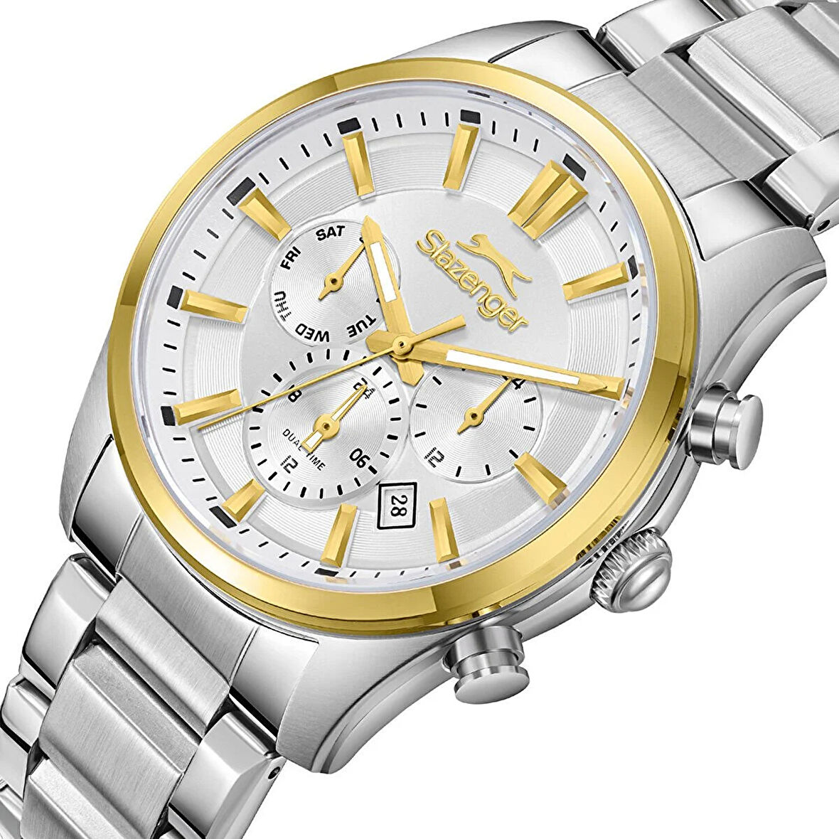 Slazenger SL.09.2498.2.04 Erkek Kol Saati | Çift Renk Tasarım, 10 ATM Su Geçirmez