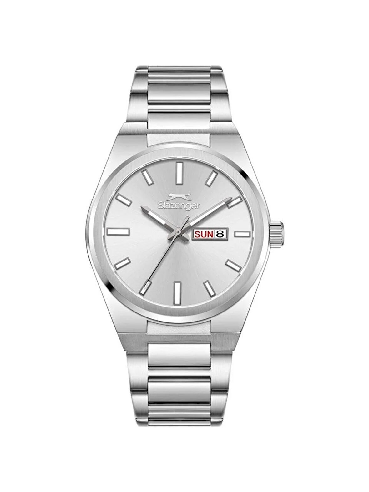Slazenger SL.09.2555.2.01 Erkek Kol Saati | 41 mm Silver Kasa, Oval Tasarım, Takvimli Paslanmaz Çelik