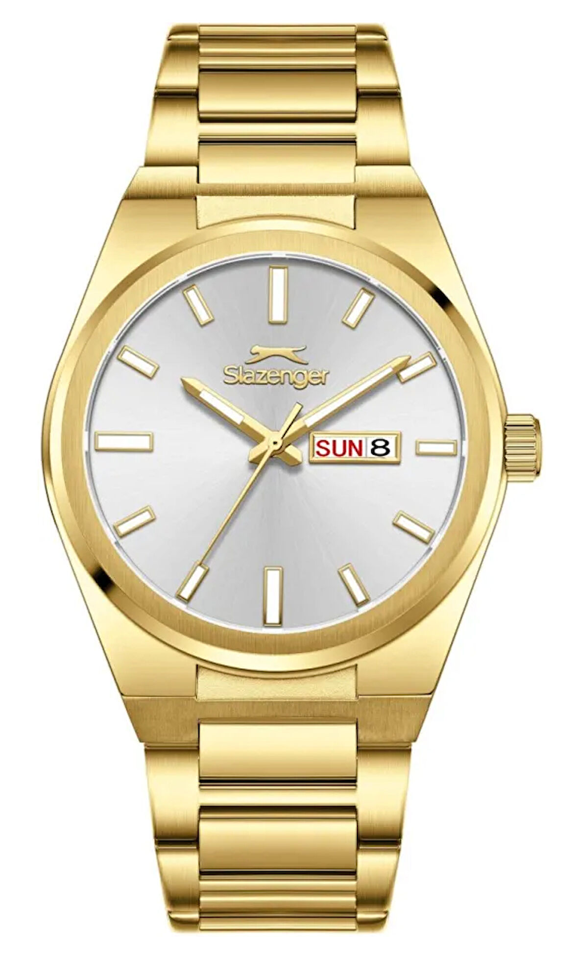 Slazenger SL.09.2555.2.05 Erkek Kol Saati | 41 mm Altın Sarı Oval Kasa, Tarih-Gün Göstergeli, Paslanmaz Çelik