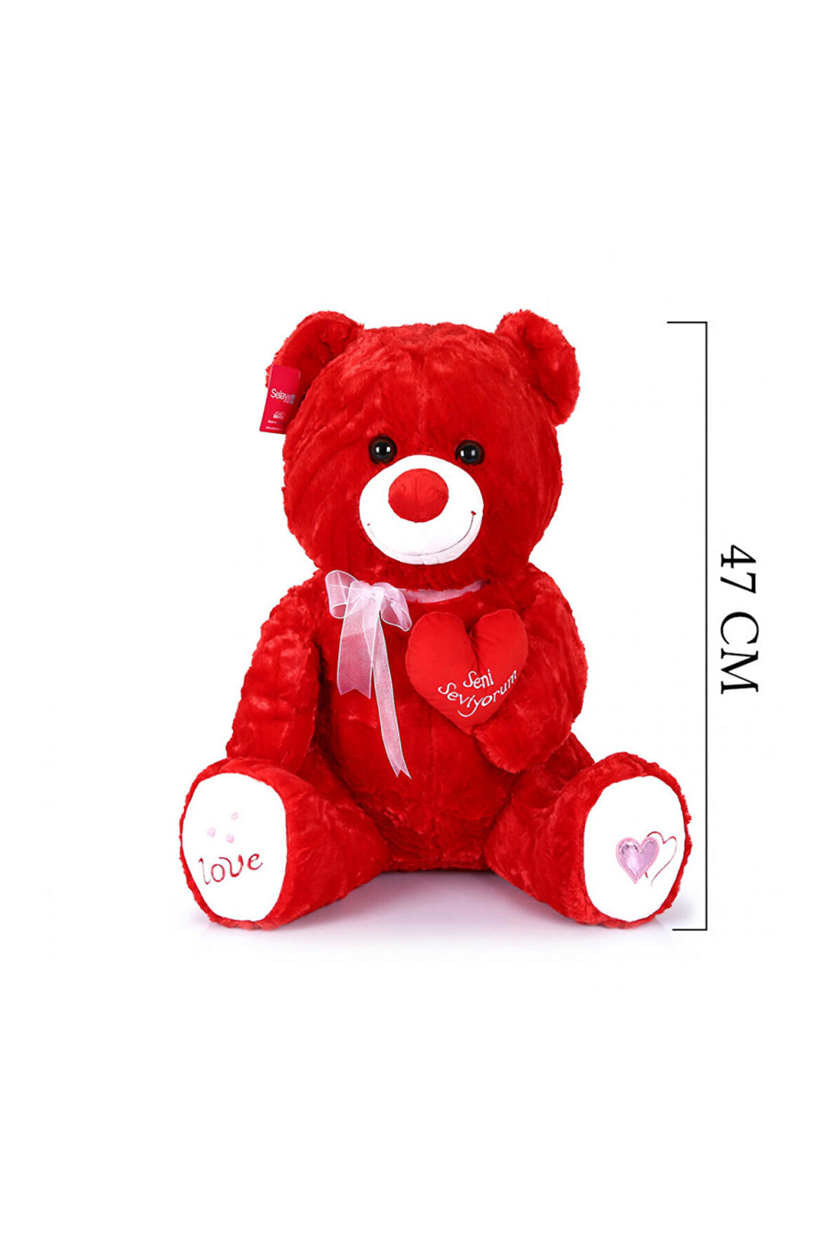 Kalp Tutan Yumoş Ayıcık Sevgiliye Hediyelik Uyku Arkadaşı Büyük Boy