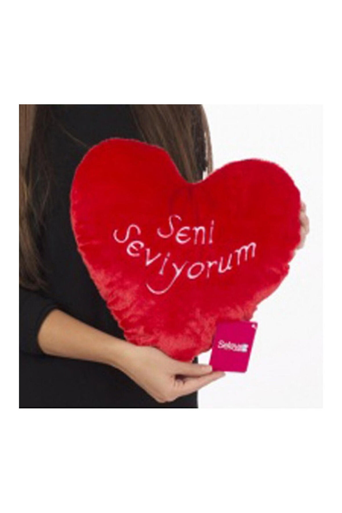 Seni Seviyorum Kalp Yastık Sevgiliye Kalpli Peluş Yastık