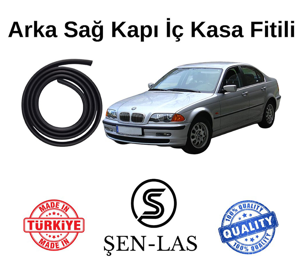 BMW 3 Serisi E46 (2001-2005) Şen-Las Kadifeli Sağ Arka Kapı Fitili ŞL32503