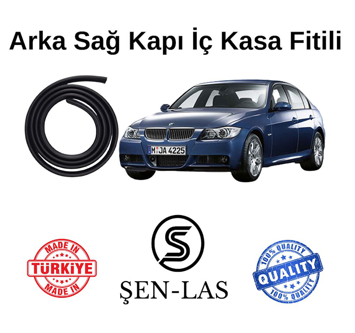 BMW 3 Serisi E90 (2006-2013) Şen-Las Kadifeli Sağ Arka Kapı Fitili ŞL32903