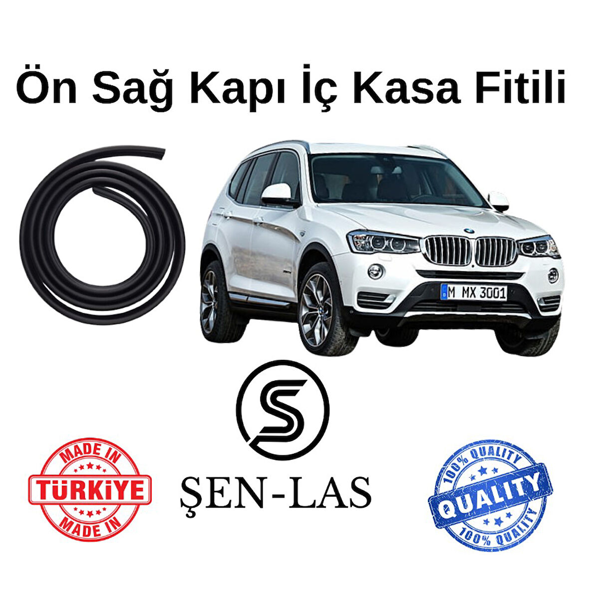 BMW X3 F25 (2010-2017) Şen-Las Kadifeli Sağ Ön Kapı Fitili ŞL33401