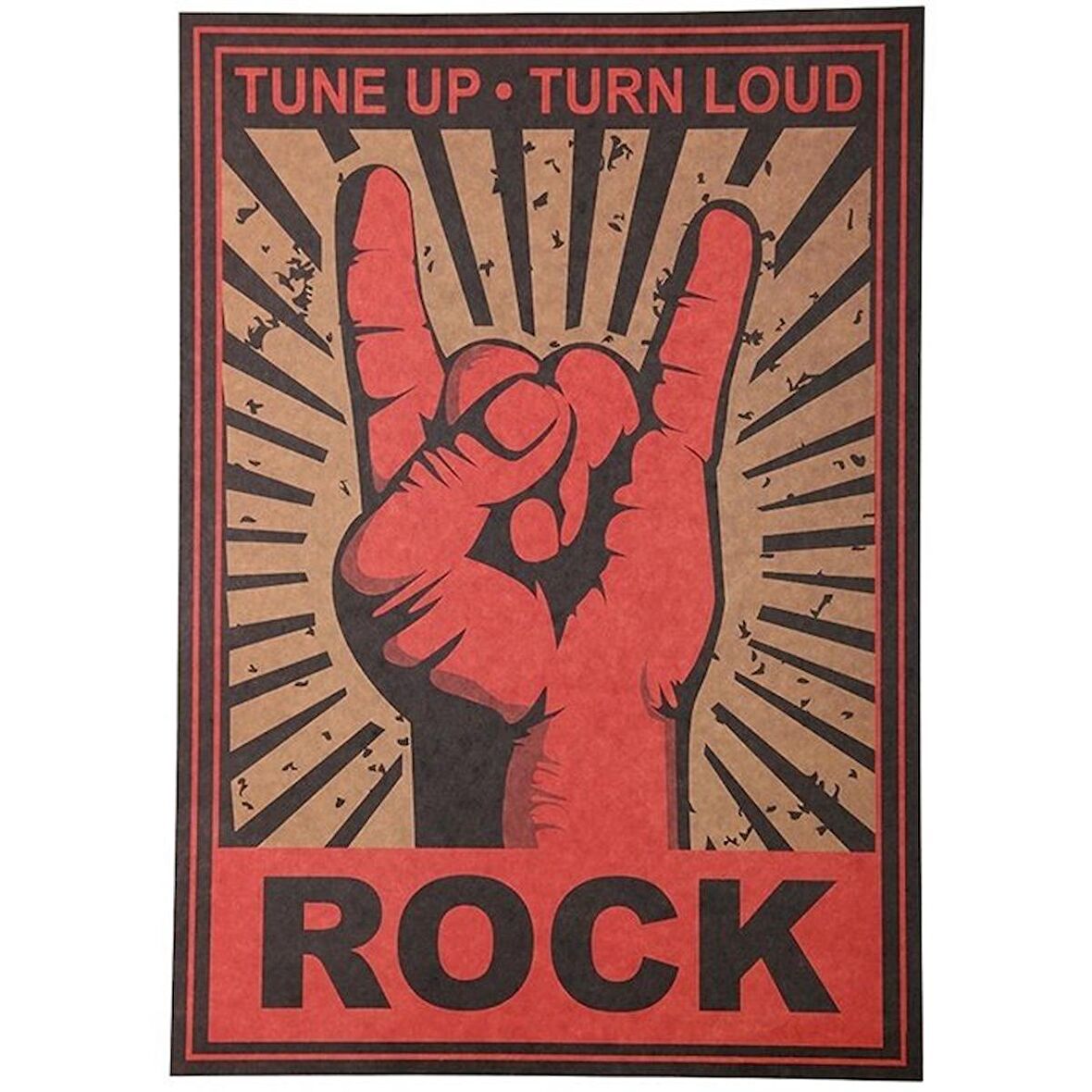 ROCK AND ROLL TUNE UP TURN LOUD RETRO POSTER AF025