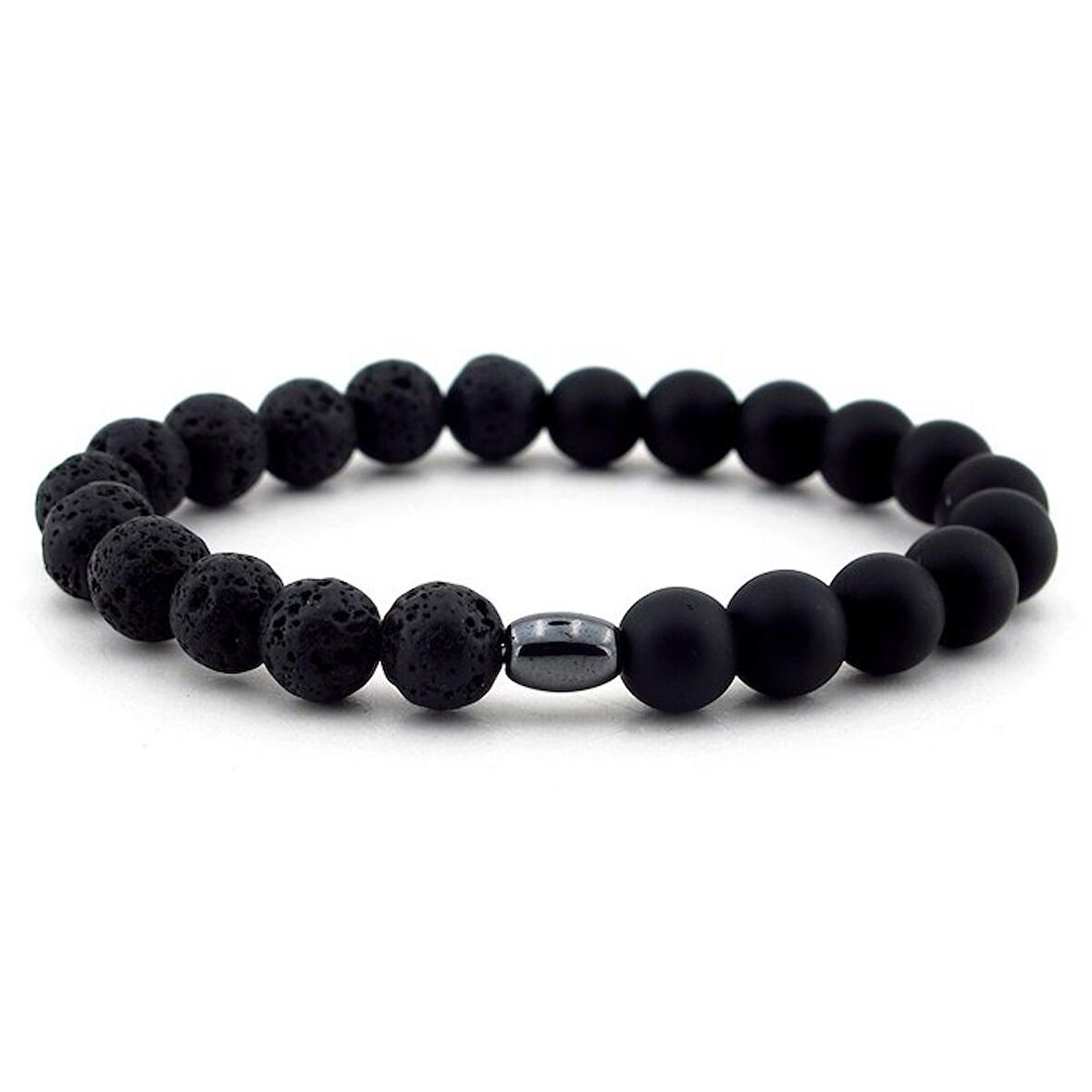 LAV TAŞI ve SİYAH MAT ONiX ERKEK BİLEKLİK B427